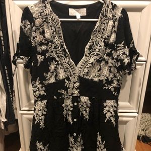 Black and White embroidered dress